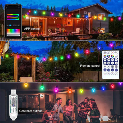 Bluetooth Colorful G40 Led Bulb String Lights.