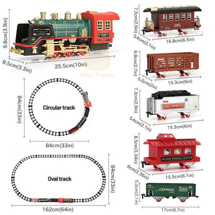 RC Track Train Set with Steam Effect.