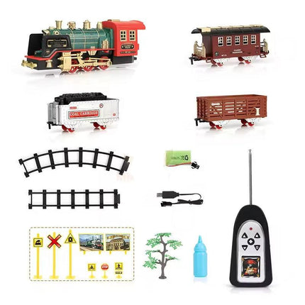 RC Track Train Set with Steam Effect.