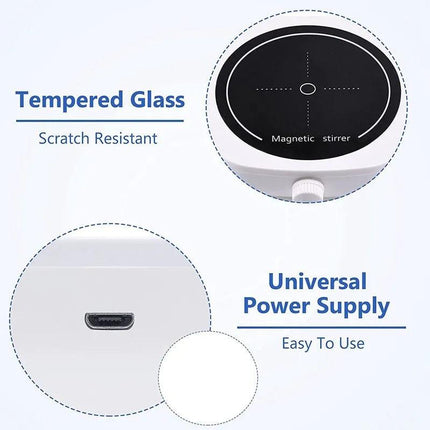 Mini Magnetic Stirrer 4000RPM Portable Mixer White.