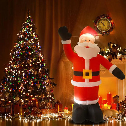 8Ft Tall Inflatable Santa Claus With 9 Led Lights.
