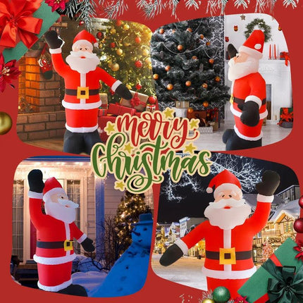 8Ft Tall Inflatable Santa Claus With 9 Led Lights.