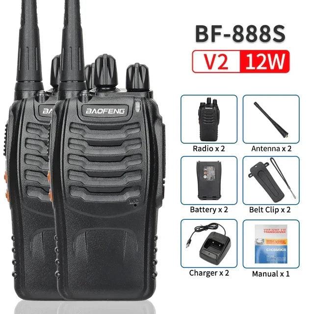 V2 Walkie Talkie Long Range Radio (2PCS BF-888S).