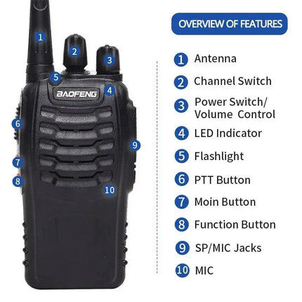 V2 Walkie Talkie Long Range Radio (2PCS BF-888S).