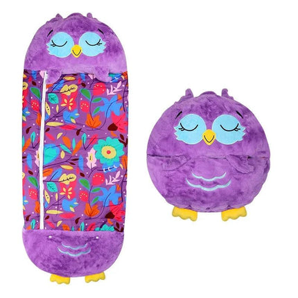 Kids Shark Sleeping Bag Plush Doll Pillow (Purple).