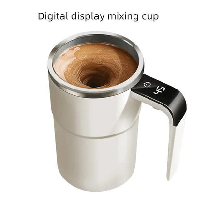 380ML Self-Stirring Electric Coffee Mug Black and White Cup.