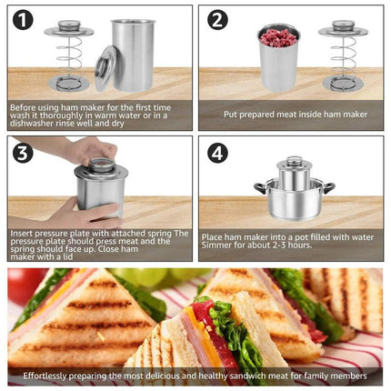 Stainless Steel Ham Maker with Thermometer.