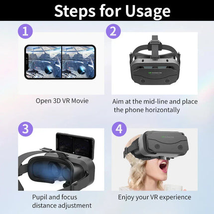 3D Vr Glasses With Smart Goggles For Smartphones.