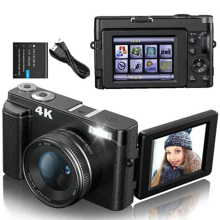 4K Digital Camera with Autofocus Anti-Shake Black.