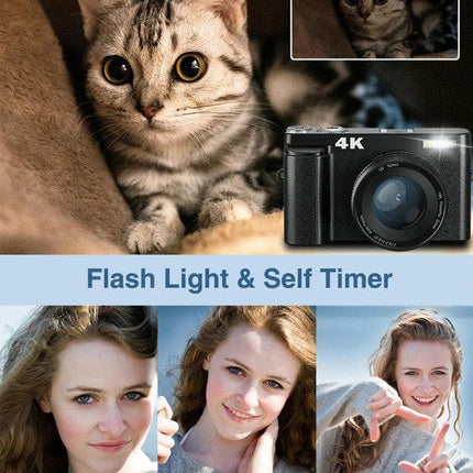 4K Digital Camera with Autofocus Anti-Shake Black.