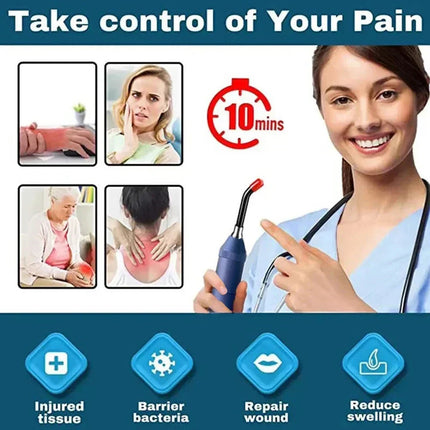3-in-1 Red Light Therapy Wand Infrared & Blue Light Blue.