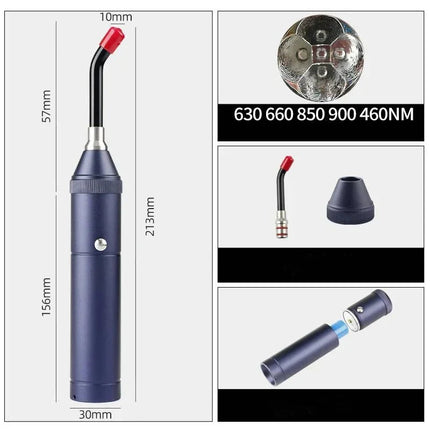 3-in-1 Red Light Therapy Wand Infrared & Blue Light Blue.