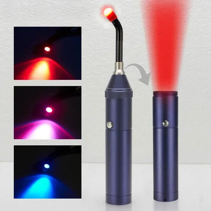 3-in-1 Red Light Therapy Wand Infrared & Blue Light Blue.