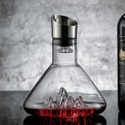 1500ML Iceberg Crystal Decanter Handmade Lead-Free Glass Wine.