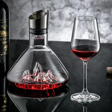 1500ML Iceberg Crystal Decanter Handmade Lead-Free Glass Wine.