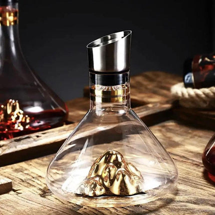 1500ML Iceberg Crystal Decanter Handmade Lead-Free Glass Wine.