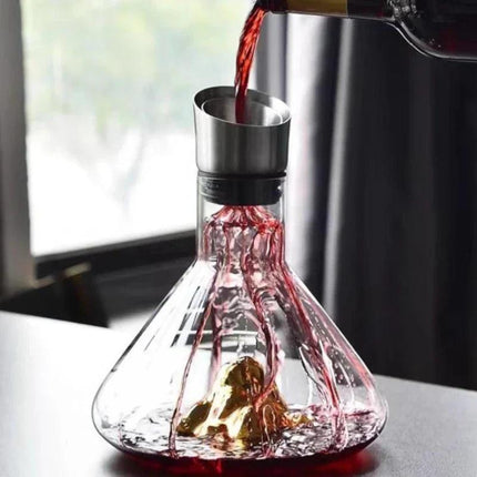 1500ML Iceberg Crystal Decanter Handmade Lead-Free Glass Wine.