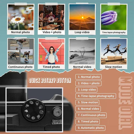 4K Digital Camera for Photography 64MP Vlogging Black.