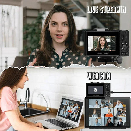 4K Digital Camera for Photography 64MP Vlogging Black.