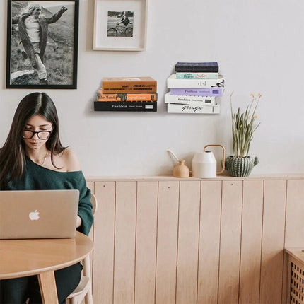 Floating Bookshelf Invisible Book Organizer.