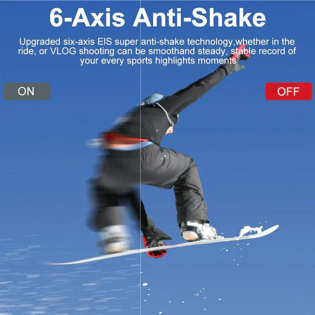5K Action Camera with Touchscreen Waterproof Black.