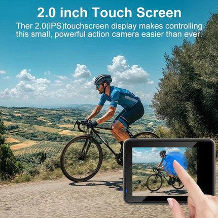 5K Action Camera with Touchscreen Waterproof Black.