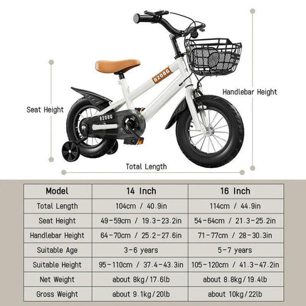 Kids Bike for Girls 3-7 Years with Basket.