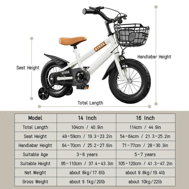 Kids Bike for Girls 3-7 Years with Basket.