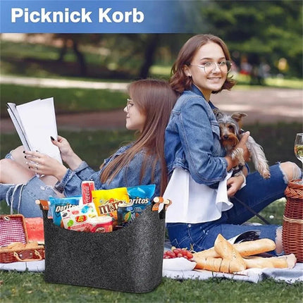 Wooden Firewood Storage Felt Basket Foldable.