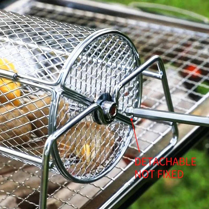 12-Inch Stainless Steel Rolling BBQ Grill Mesh Rotisserie.