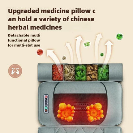 Electric Full Body Massage Mattress with Heat, Airbag, and Kneading Grey.