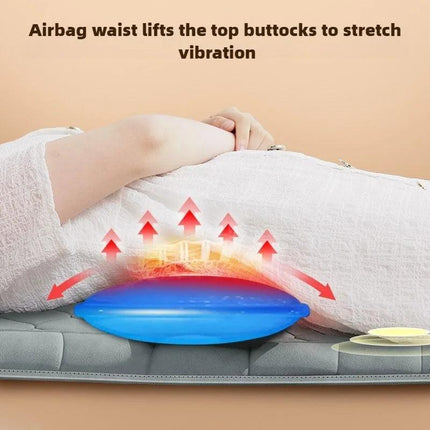 Electric Full Body Massage Mattress with Heat, Airbag, and Kneading Grey.