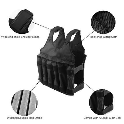 Adjustable 50Kg Weighted Vest For Fitness Training.