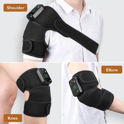 Cordless Heating Knee Pad With Massage Function - Black.