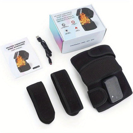 Cordless Heating Knee Pad With Massage Function - Black.