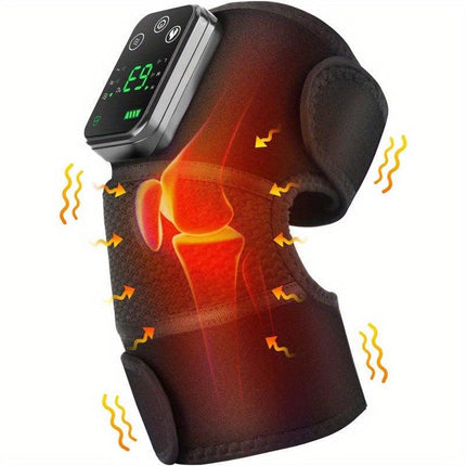Cordless Heating Knee Pad With Massage Function - Black.