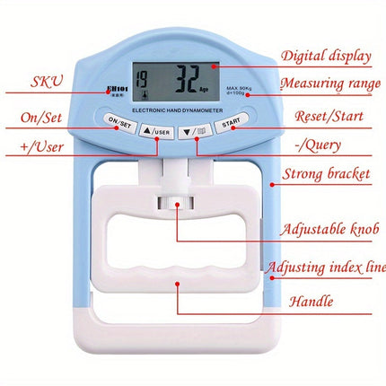 Digital Dynamometer Hand Grip Strength Tester - Blue.