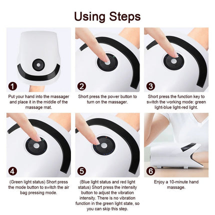 Rechargeable Hand Massager with Heat & Vibration Therapy.
