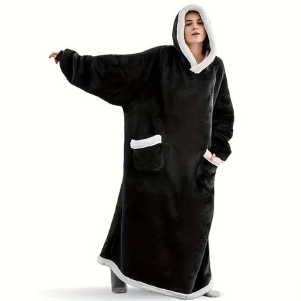 Flannel Hooded TV Blanket for Winter Warmth.
