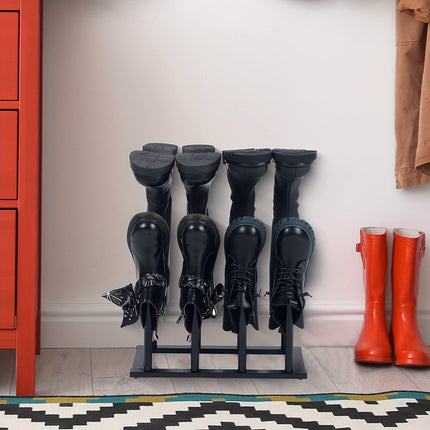 Black Metal Shoe Rack Organizer for Entryway.