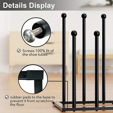 Black Metal Shoe Rack Organizer for Entryway.