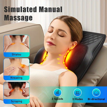 Heated Neck & Back Massager Pillow.