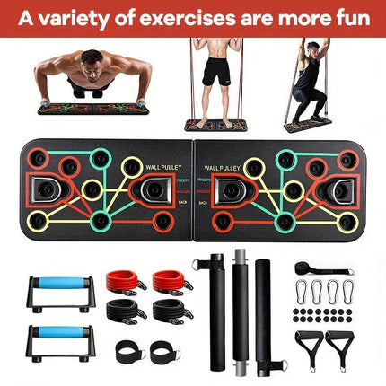 Push-Up Board Set with Resistance Bands.