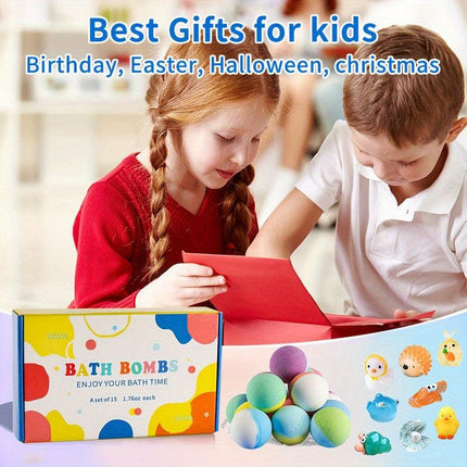 Surprise Toy Bath Bombs for Kids (15-Pack).