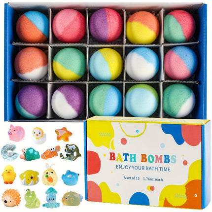 Surprise Toy Bath Bombs for Kids (15-Pack).