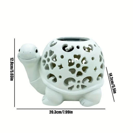 Solar Powered Turtle Light Resin Statue.