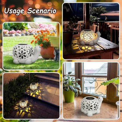 Solar Powered Turtle Light Resin Statue.