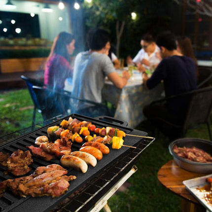 Non-Stick Cast Iron Griddle Pan, Double-Sided Grill.