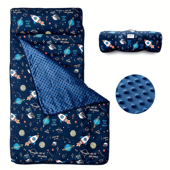 Rocket Pattern Nap Mat for Kids Travel & Daycare.