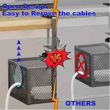 No-Drill Wire Organizer Under-Desk Cable Tray.